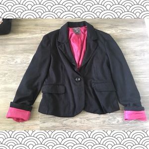 Black Blazer with Pink Lining